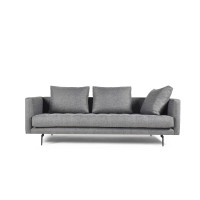 Manhattan Comfort 113-3MC2 Granville 3-Seat Light Grey Tweed Sofa